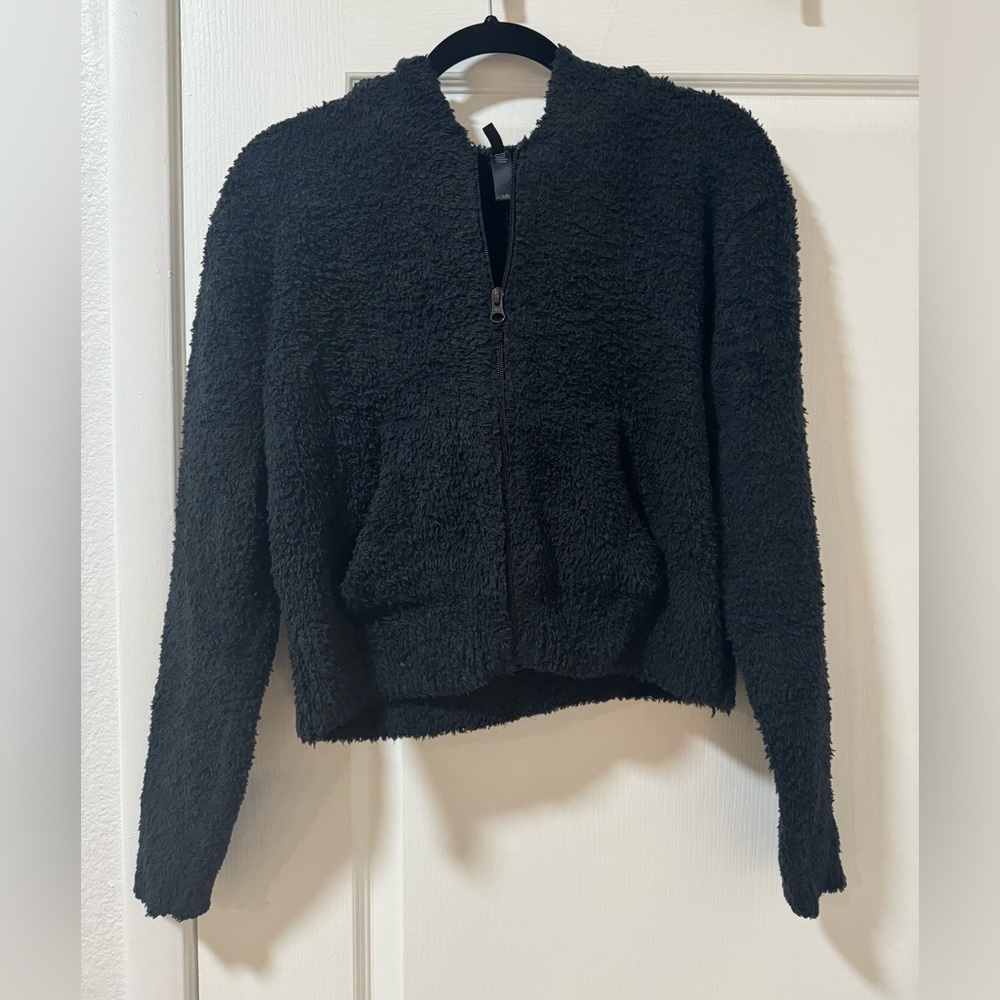 Skims Cozy Knit Crop Zip Hoodie